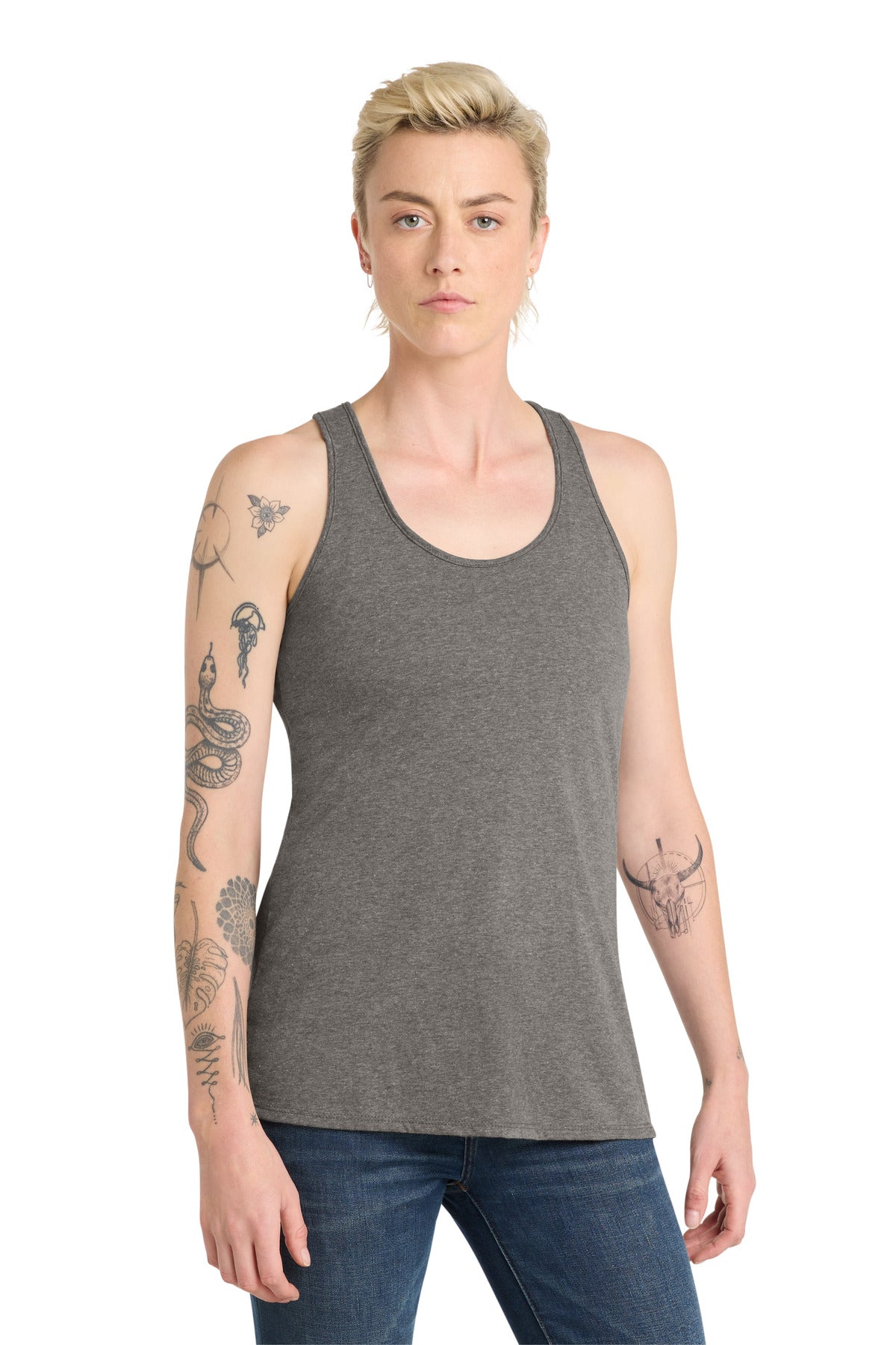 Grey Frost District Women's V.I.T. Racerback Tank DT6302 plain