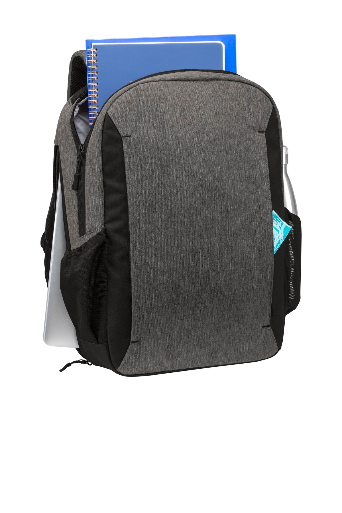 Grey Heather Port Authority Vector Backpack. BG209 plain