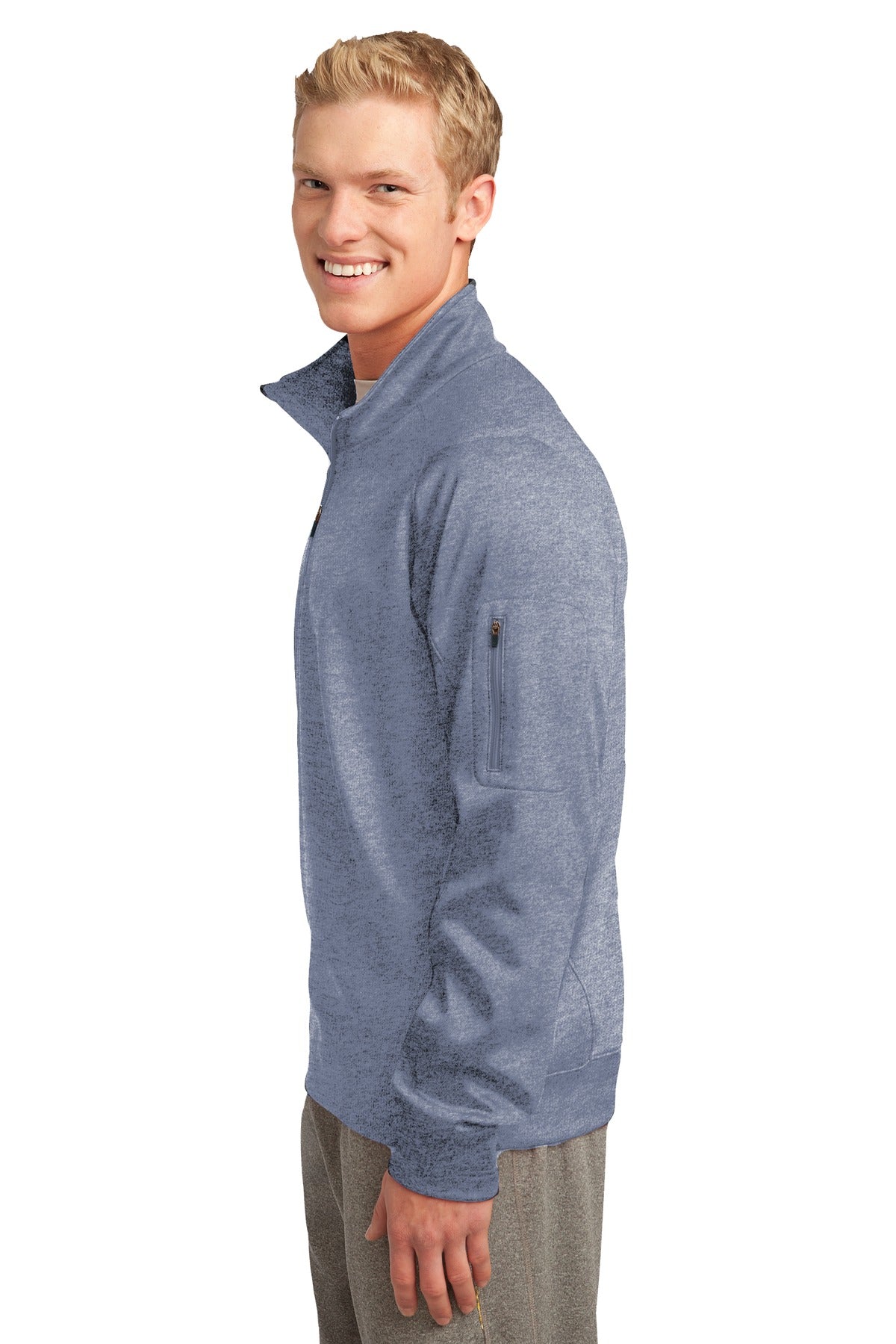 Grey Heather Sport-Tek Tech Fleece 1/4-Zip Pullover. F247 plain