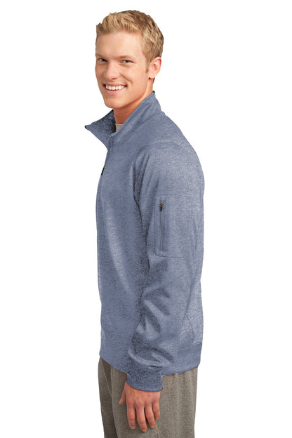 Grey Heather Sport-Tek Tech Fleece 1/4-Zip Pullover. F247 plain