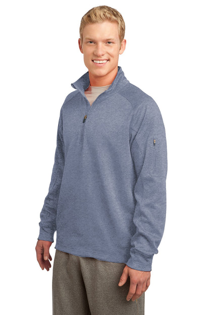 Grey Heather Sport-Tek Tech Fleece 1/4-Zip Pullover. F247 plain