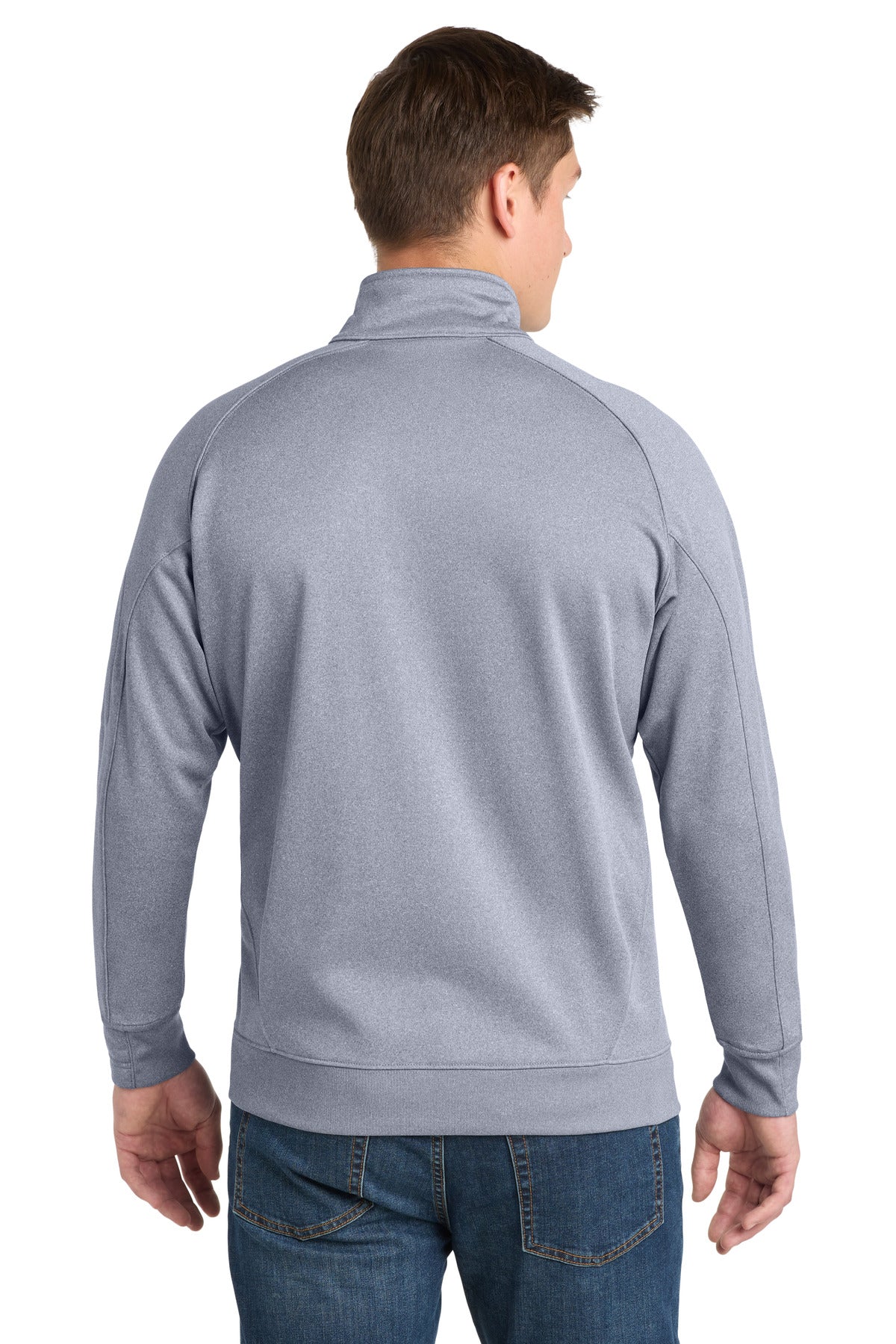 Grey Heather Sport-Tek Tech Fleece 1/4-Zip Pullover. F247 plain
