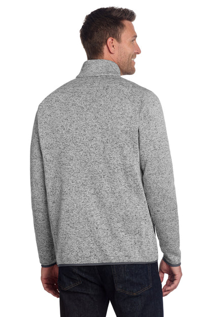 Grey Hthr Port Authority Sweater Fleece Jacket. F232 plain