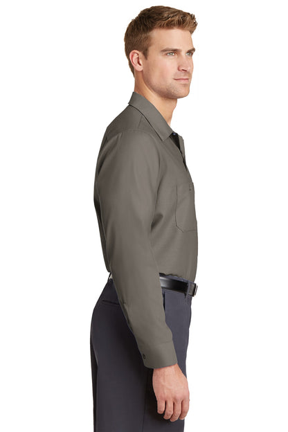 Grey Red Kap Long Sleeve Industrial Work Shirt. SP14 plain