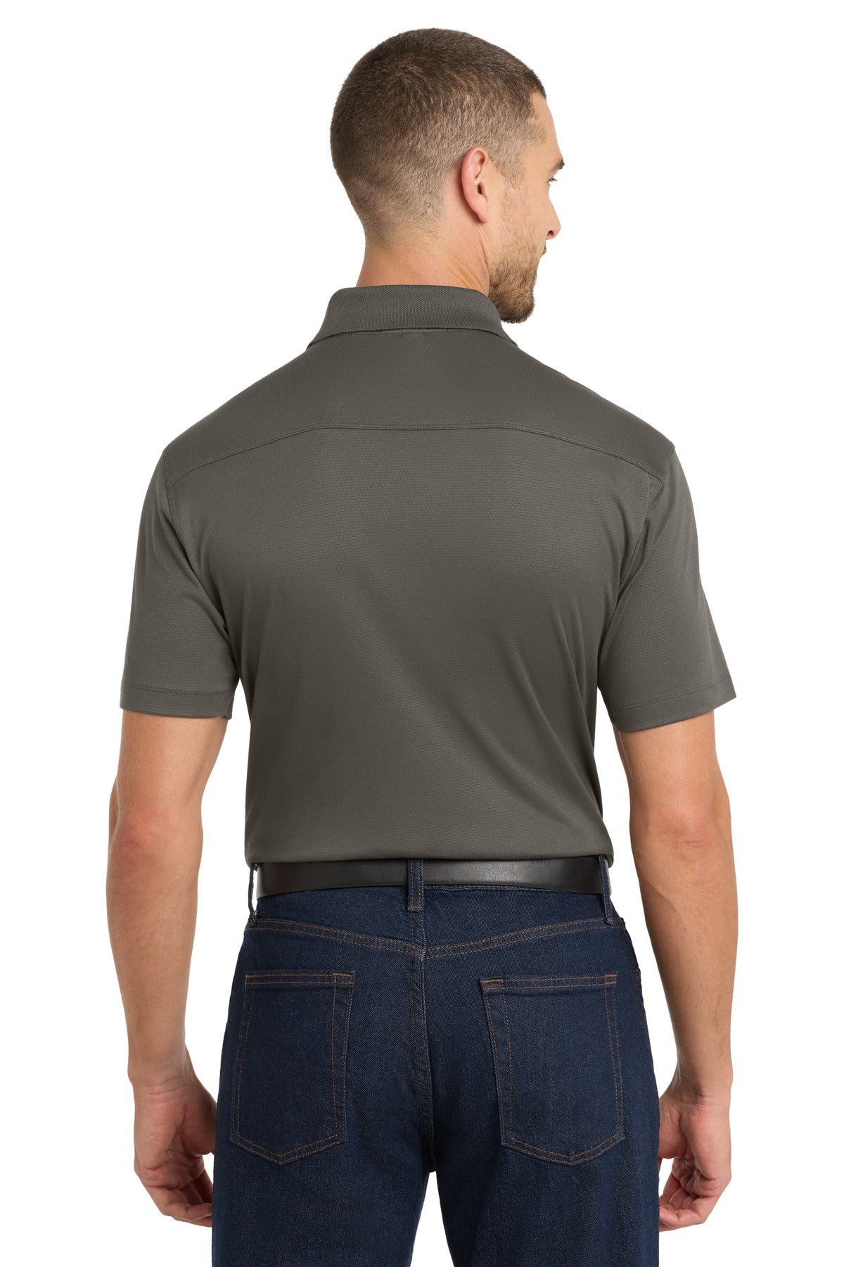 Grey Smoke Port Authority Rapid Dry Mesh Polo. K573 plain