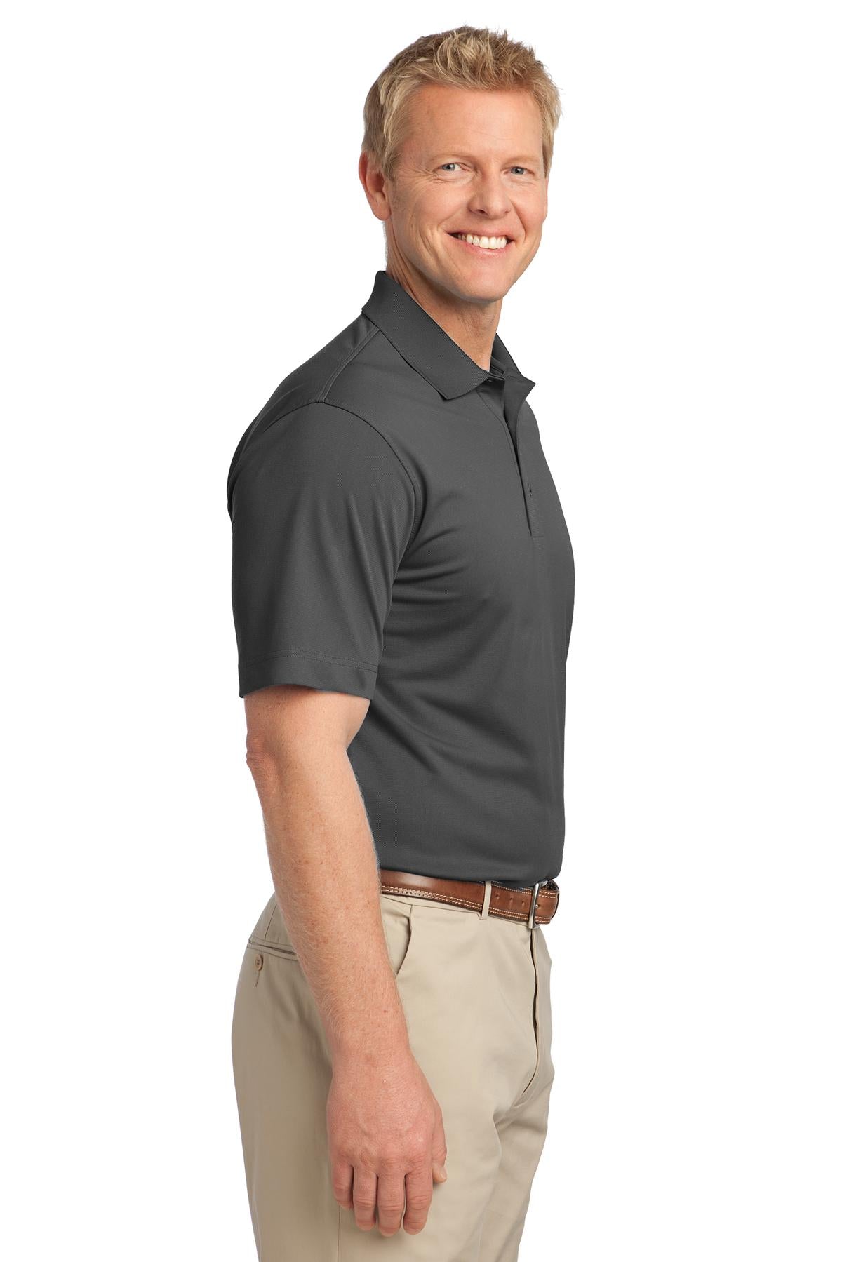 Grey Smoke Port Authority Tech Pique Polo. K527 plain
