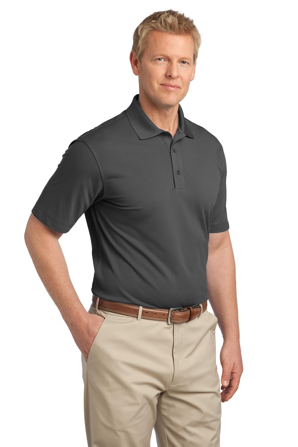 Grey Smoke Port Authority Tech Pique Polo. K527 plain