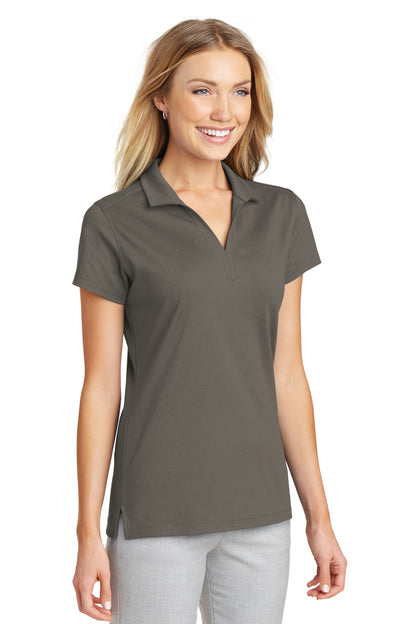 Grey Smoke Port Authority Women's Rapid Dry Mesh Polo. L573 plain