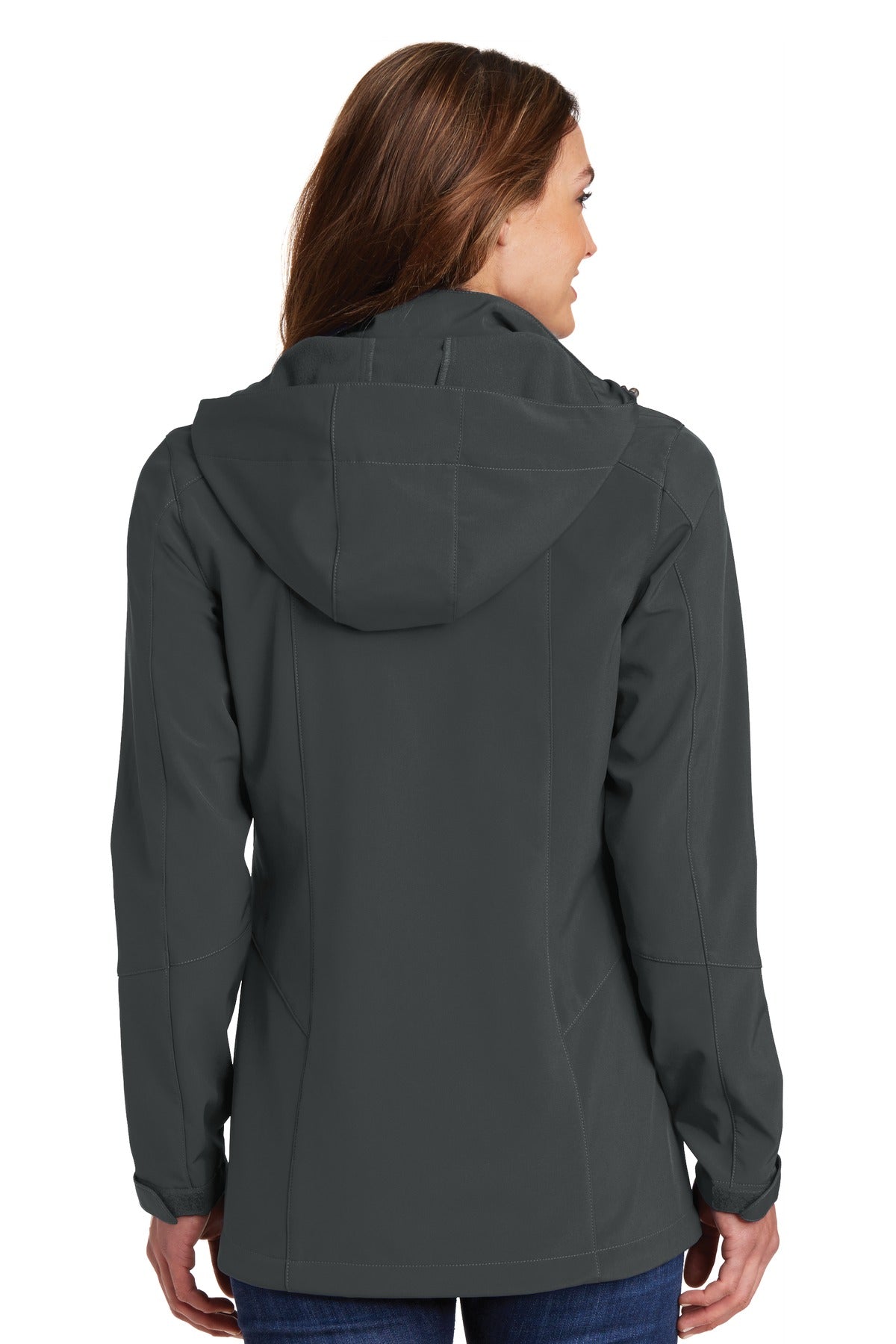 Grey Steel Eddie Bauer Women's Hooded Soft Shell Parka. EB537 plain