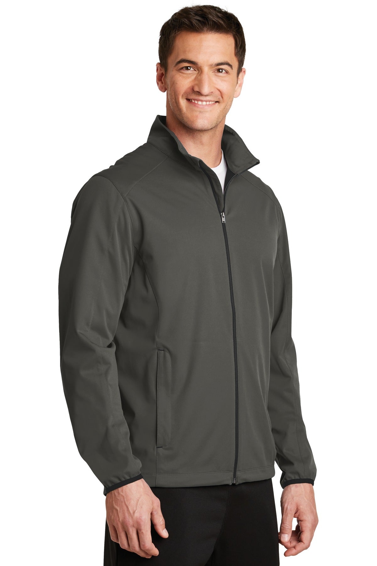 Grey Steel Port Authority Active Soft Shell Jacket. J717 plain