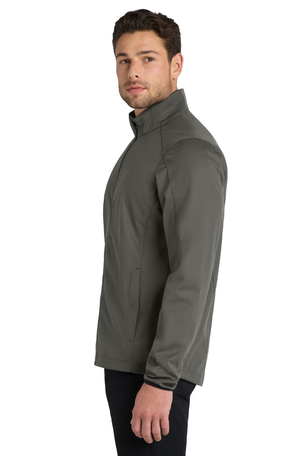 Grey Steel Port Authority Active Soft Shell Jacket. J717 plain