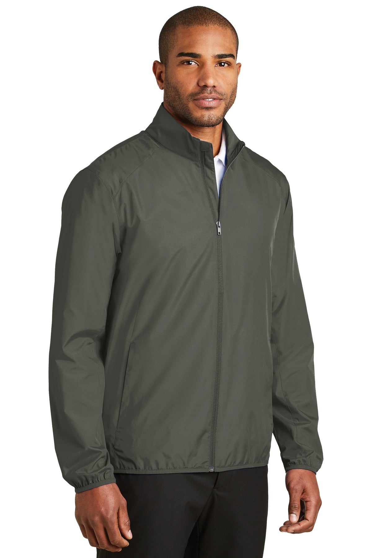 Grey Steel Port Authority Zephyr Full-Zip Jacket. J344 plain