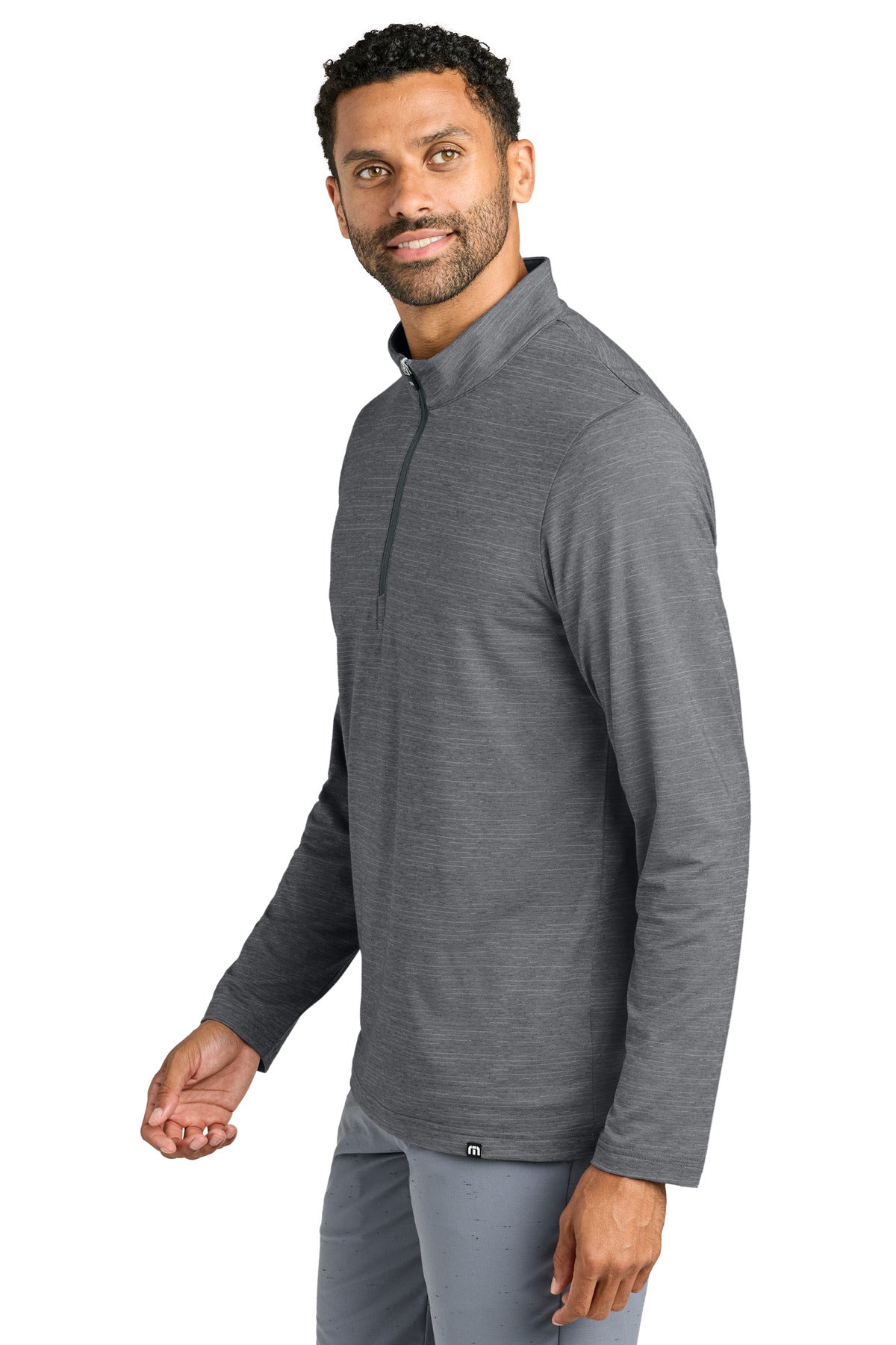 GreyHthr TravisMathew Crestview 1/4-Zip TM1MW452 plain