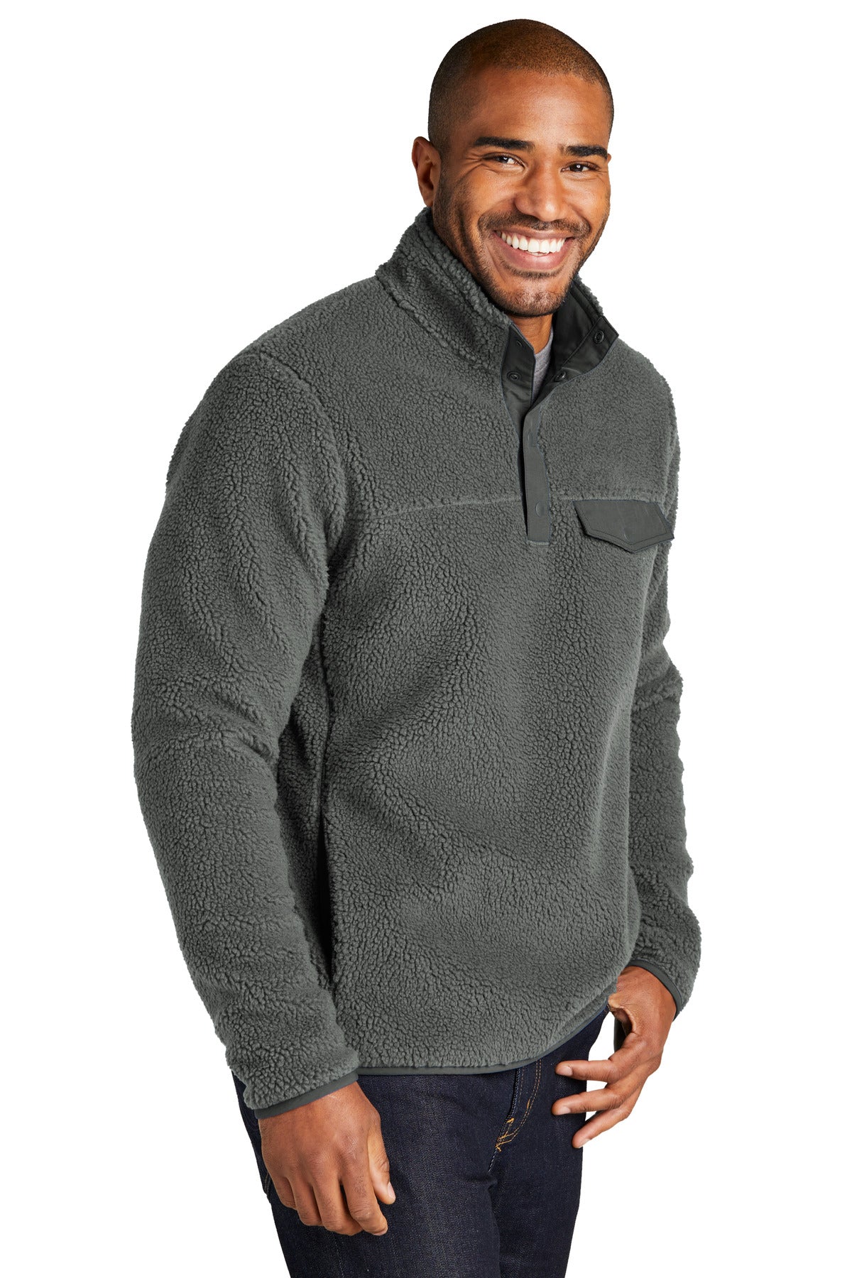 GreySteel Port Authority Camp Fleece Snap Pullover F140 plain