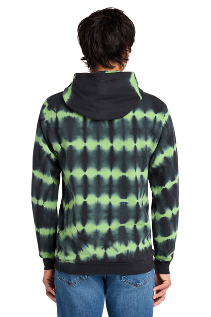 GrnTea/Blk Port & Co Allover Stripe Tie-Dye Fleece PC143