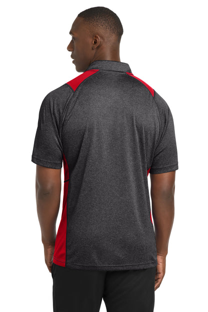 Grph He/Tr Red Sport-Tek Heather Colorblock Contender Polo. ST665 plain