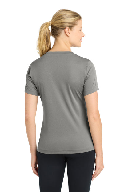 GryConHthr Sport-Tek Women's PosiCharge Competitor V-Neck Tee. LST353 plain