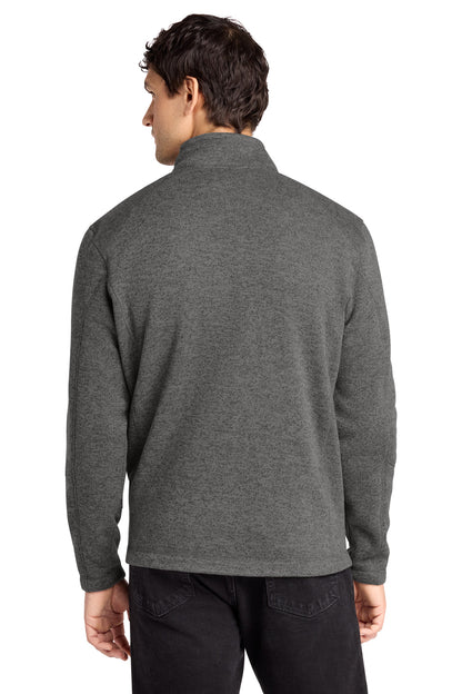 GrySmkHthr Port Authority Arc Sweater Fleece Jacket F428 plain