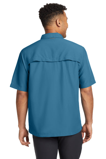 Gulf Teal Eddie Bauer Short Sleeve Performance Fishing Shirt EB602 plain