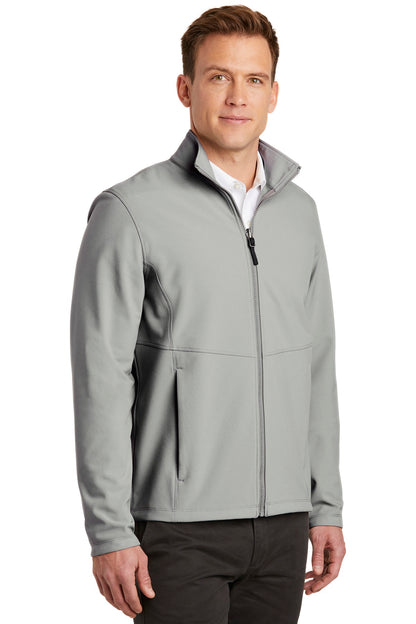 Gusty Grey Port Authority Collective Soft Shell Jacket. J901 plain
