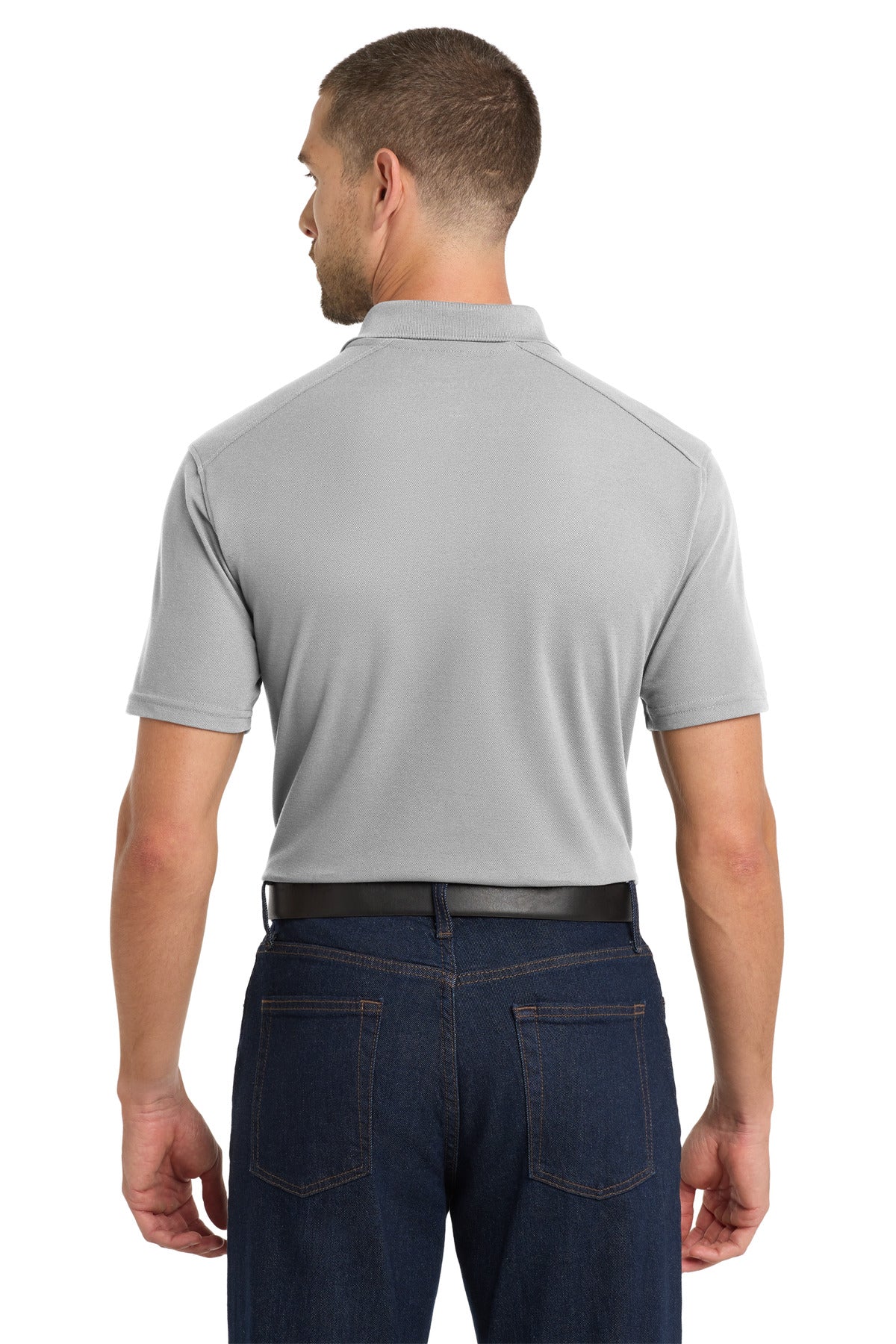 Gusty Grey Port Authority EZPerformance Pique Polo. K600 plain
