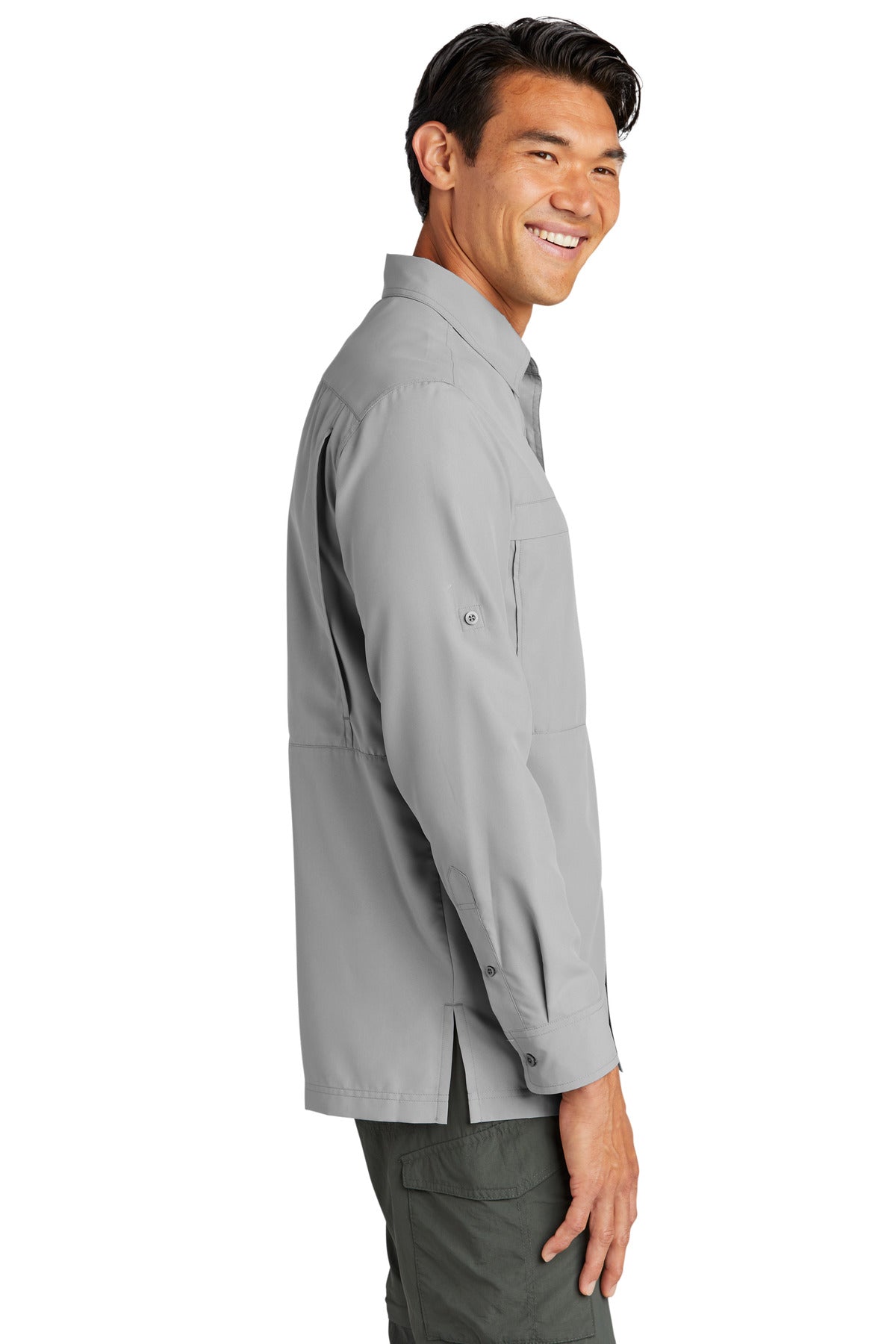 GustyGrey Port Authority Long Sleeve UV Daybreak Shirt W960 plain