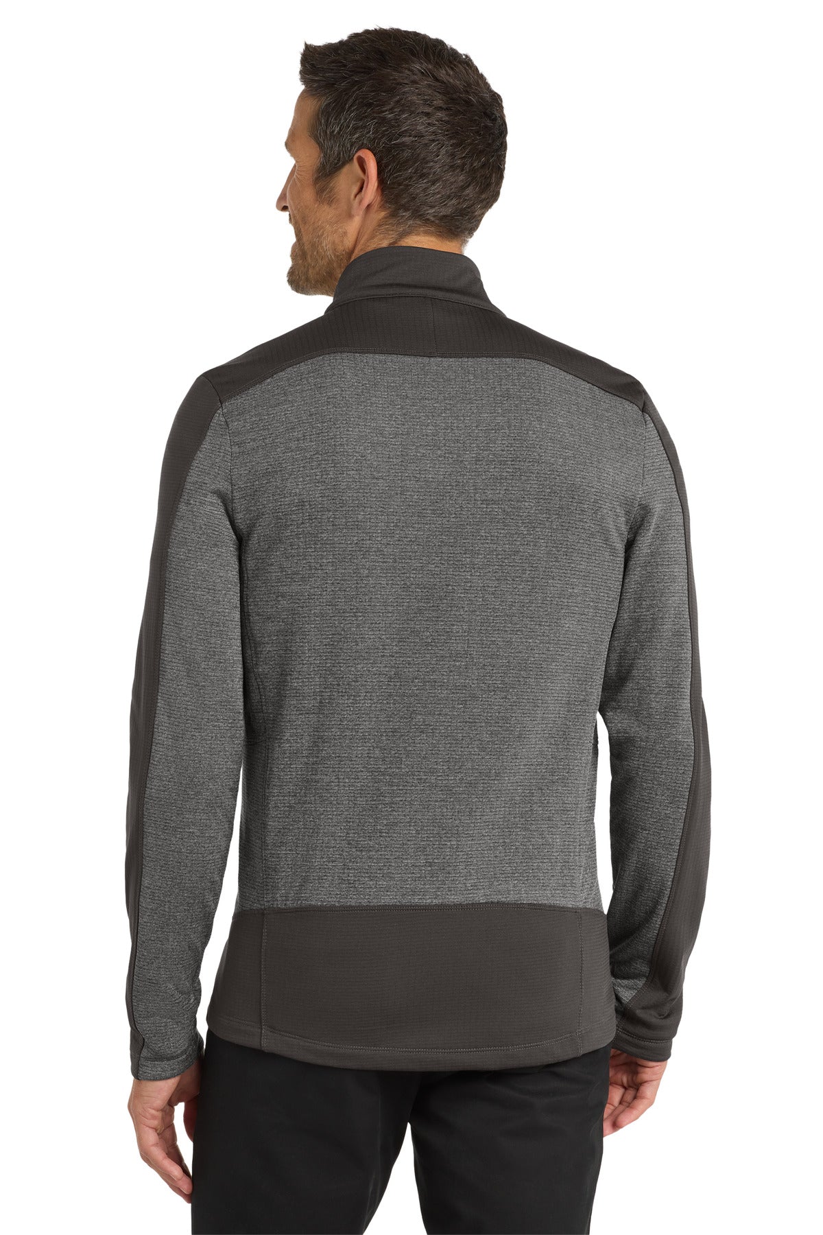 Gy Smk H/Gy Sm Port Authority Grid Fleece Jacket. F239 plain