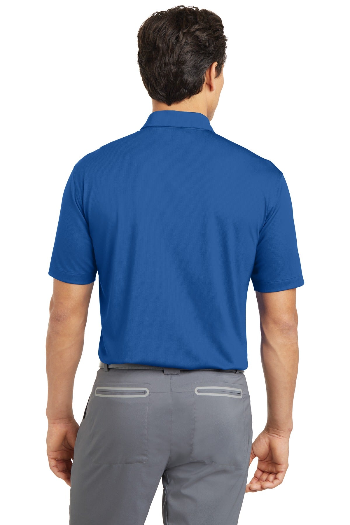 Gym Blue Nike Dri-FIT Vertical Mesh Polo. 637167 plain