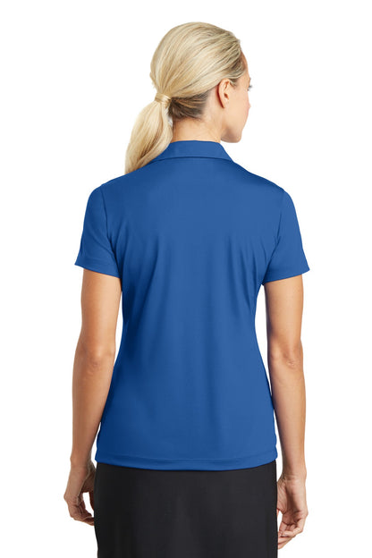 Gym Blue Nike Women's Dri-FIT Vertical Mesh Polo. 637165 plain