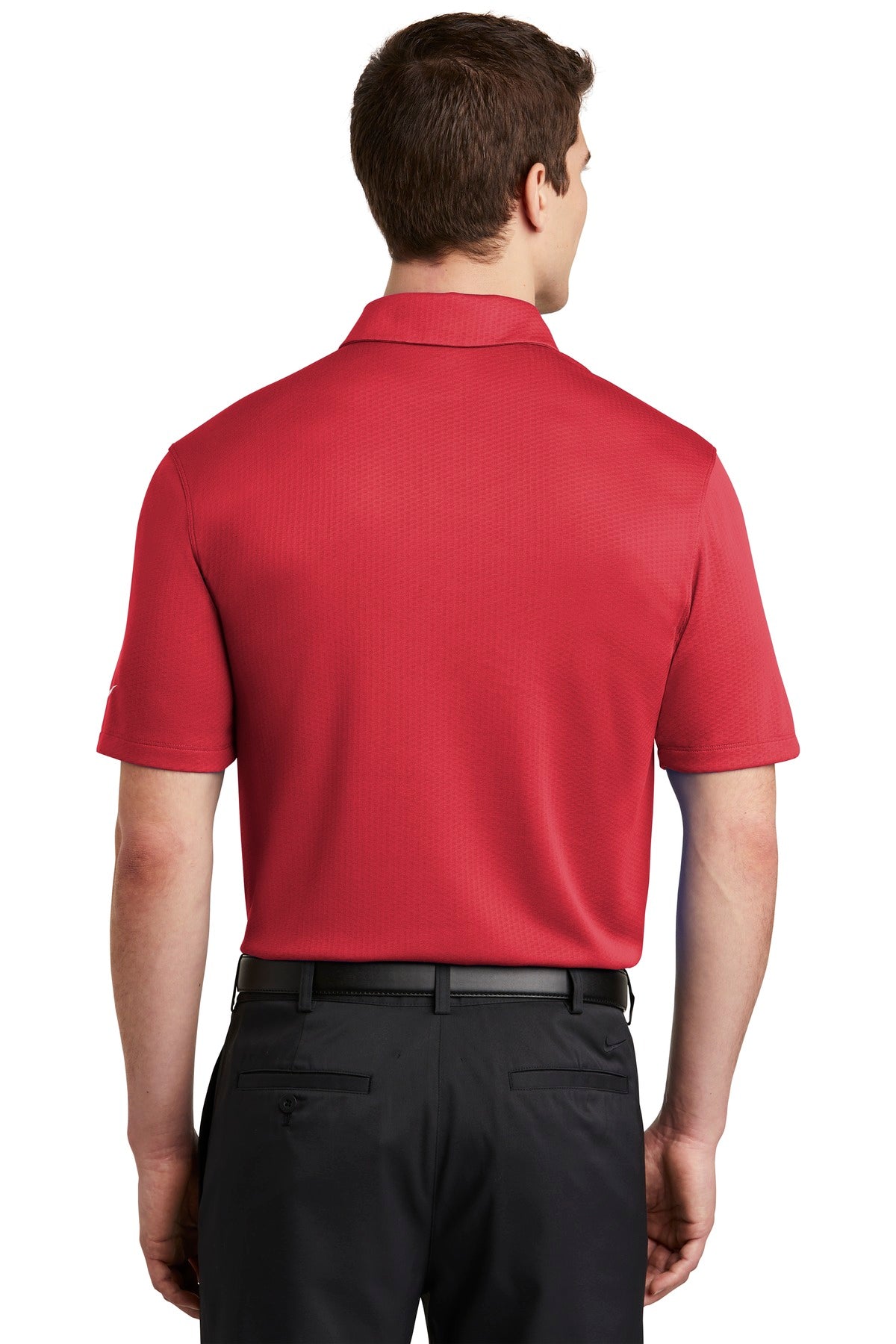 Gym Red Nike Dri-FIT Hex Textured Polo. NKAH6266 plain