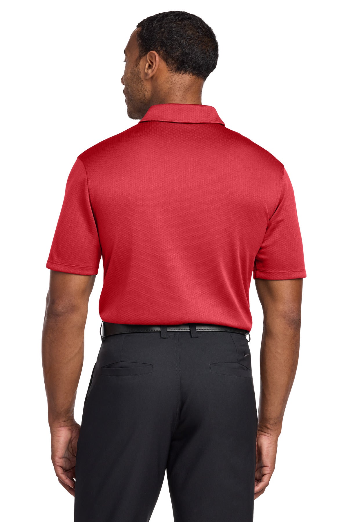 Gym Red Nike Dri-FIT Hex Textured Polo. NKAH6266 plain