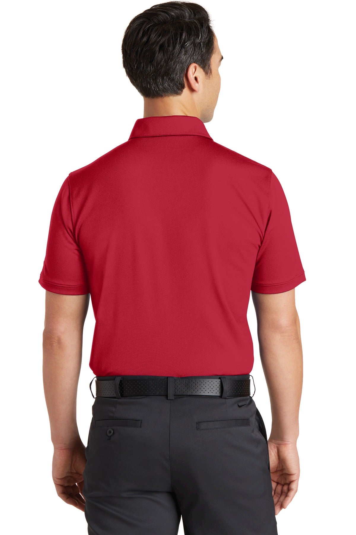 Gym Red Nike Dri-FIT Solid Icon Pique Modern Fit Polo. 746099 plain