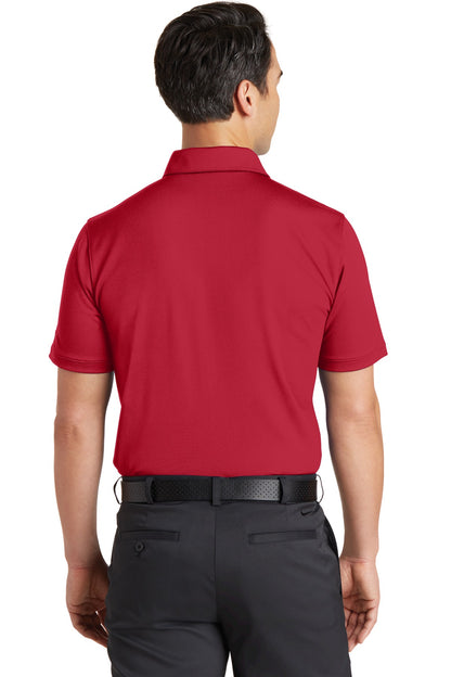 Gym Red Nike Dri-FIT Solid Icon Pique Modern Fit Polo. 746099 plain