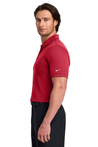 Gym Red Nike Dri-FIT Solid Icon Pique Modern Fit Polo. 746099 plain