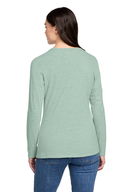 HdDstySage District Women's Perfect Blend CVC Long Sleeve Tee DT110 plain