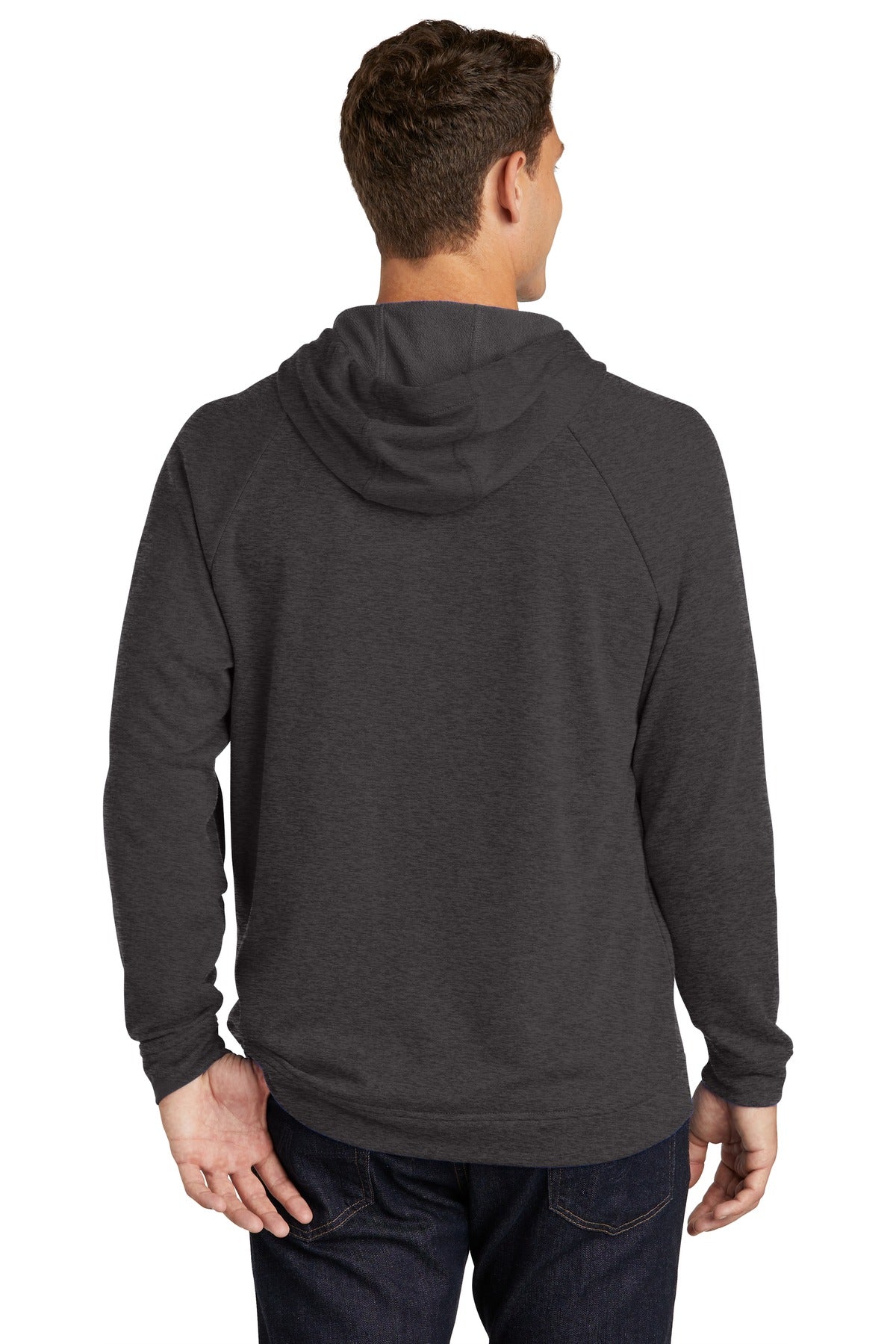 Heather Black Sport-Tek Lightweight French Terry Pullover Hoodie. ST272 plain