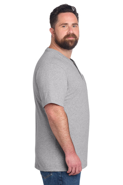Heather Grey Carhartt Short Sleeve Henley T-Shirt CTK84 plain