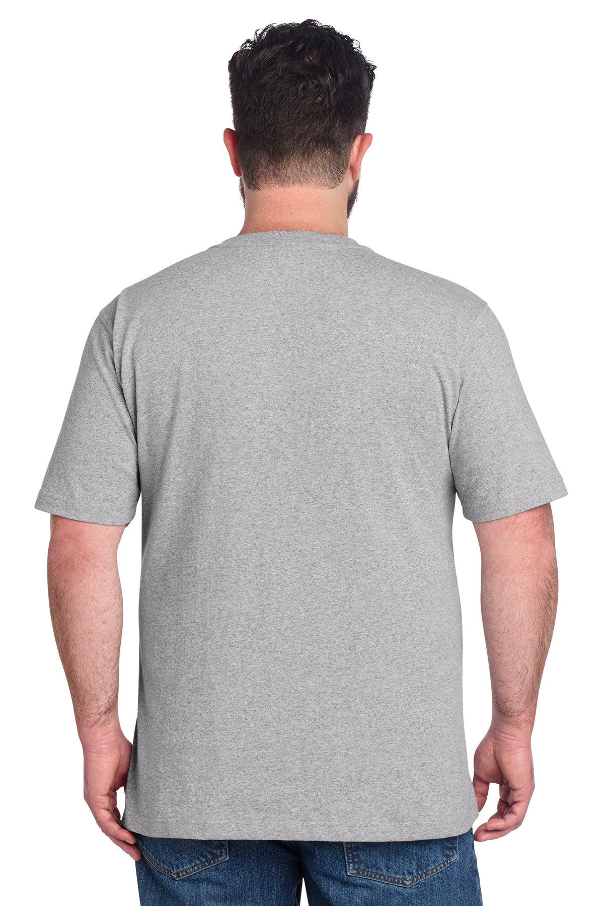 Heather Grey Carhartt Short Sleeve Henley T-Shirt CTK84 plain