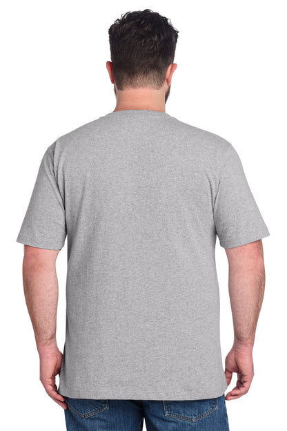 Heather Grey Carhartt Short Sleeve Henley T-Shirt CTK84 plain