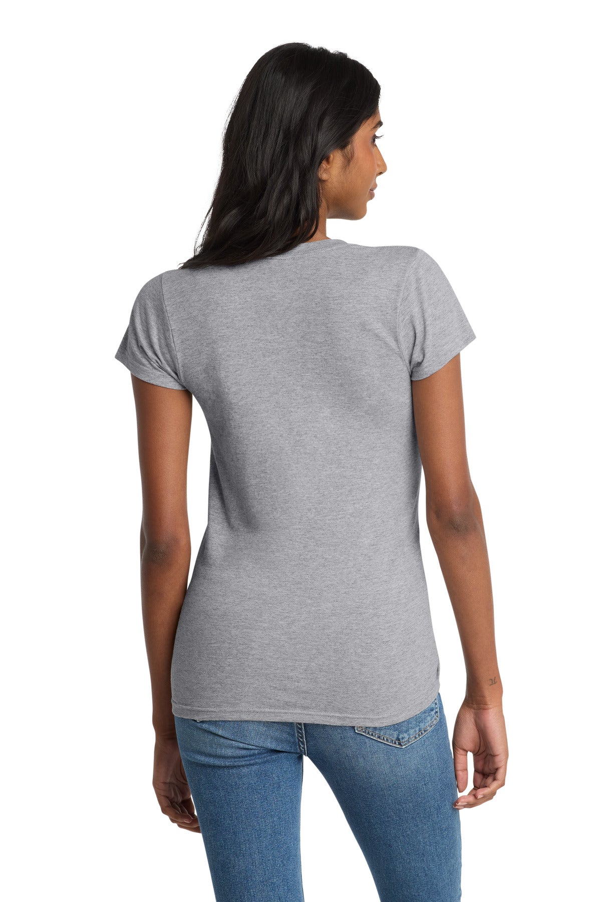 Heather Grey District Women's Fitted The Concert Tee DT5001 plain
