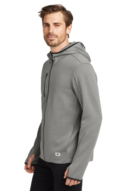 Heather Grey OGIO Stealth Full-Zip Jacket. OE728 plain