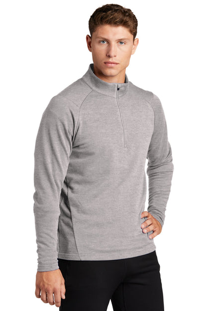 Heather Grey Sport-Tek Lightweight French Terry 1/4-Zip Pullover. ST273 plain
