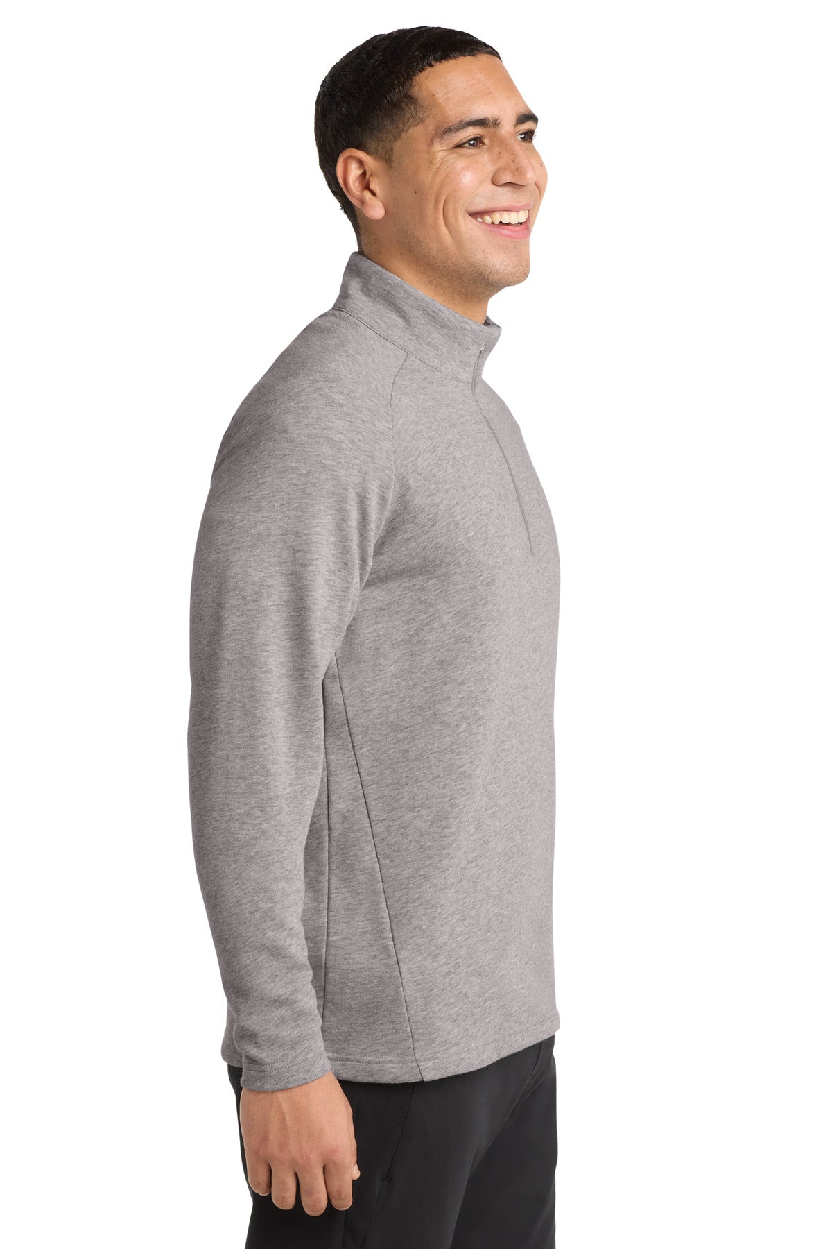 Heather Grey Sport-Tek Lightweight French Terry 1/4-Zip Pullover. ST273 plain