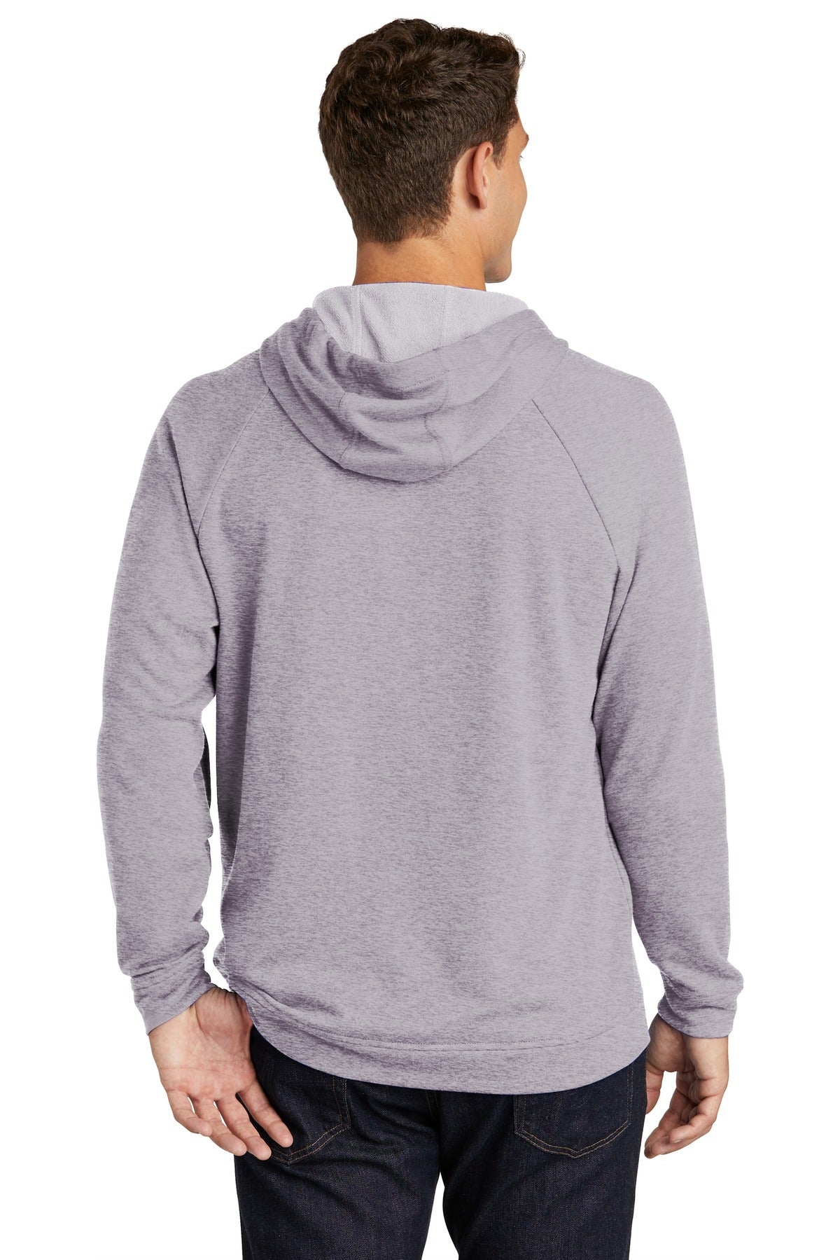 Heather Grey Sport-Tek Lightweight French Terry Pullover Hoodie. ST272 plain