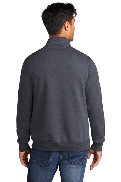Heather Navy Port & Co Core Fleece 1/4-Zip Pullover Sweatshirt PC78Q
