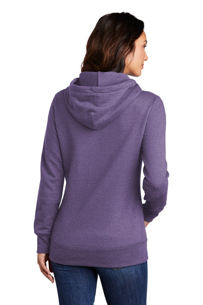 Heather Purple Port & Co Women's Core Fleece Pullover Hooded Sweatshirt LPC78H plain