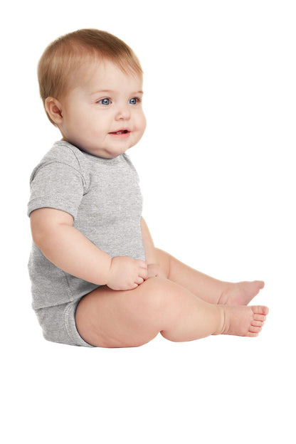 Heather Rabbit Skins Infant Short Sleeve Baby Rib Bodysuit. RS4400 plain