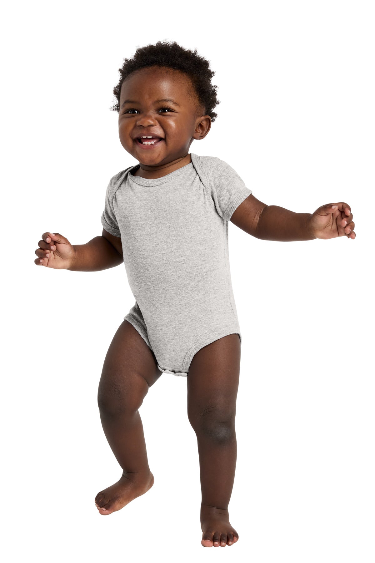 Heather Rabbit Skins Infant Short Sleeve Baby Rib Bodysuit. RS4400 plain
