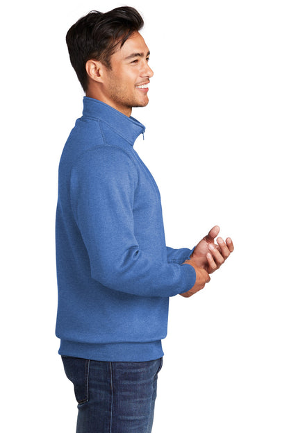 Heather Royal Port & Co Core Fleece 1/4-Zip Pullover Sweatshirt PC78Q