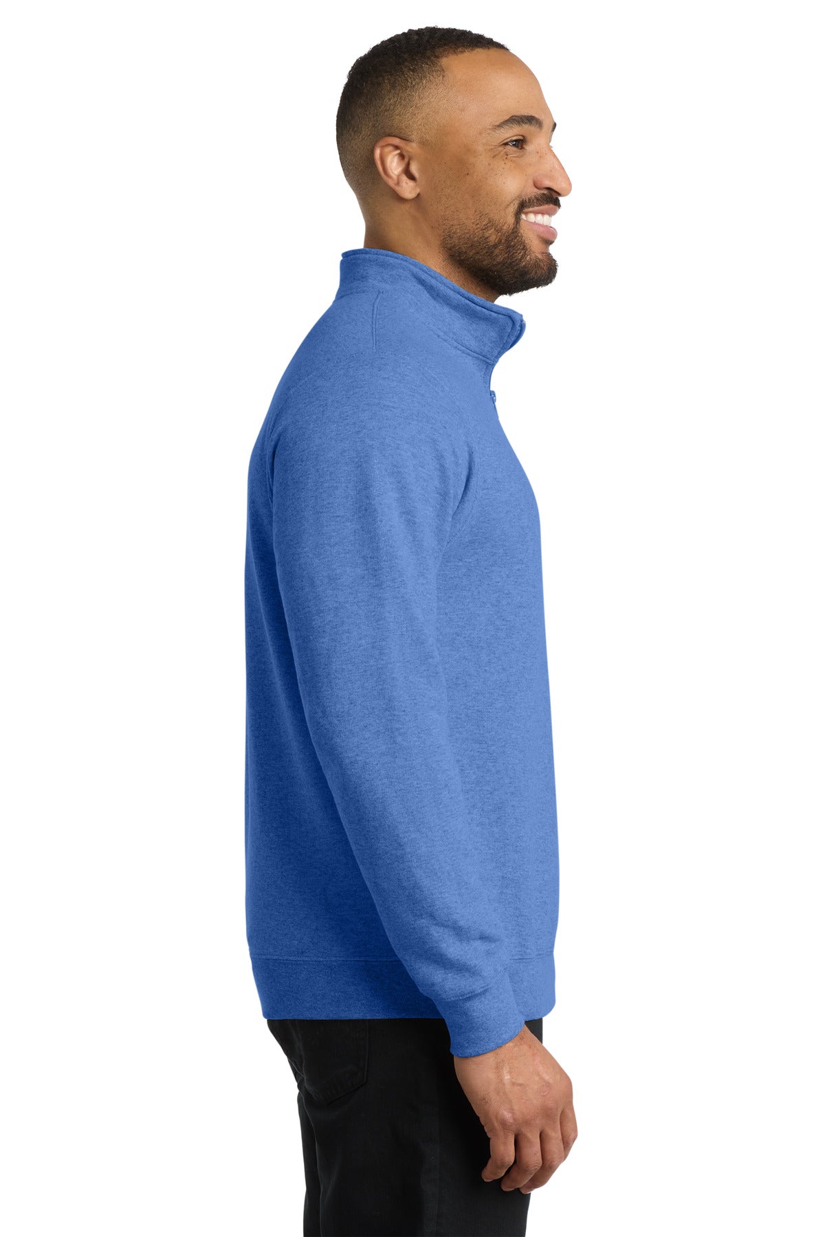 Heather Royal Port & Co Core Fleece 1/4-Zip Pullover Sweatshirt PC78Q